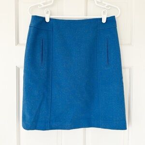 TALBOTS wool skirt size 6 blue lined straight pockets pencil